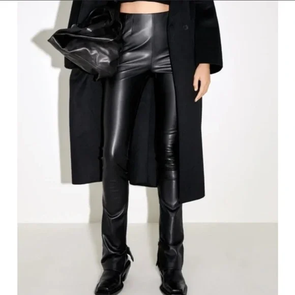 Zara Pants Jumpsuits Zara Leather Pants Poshmark